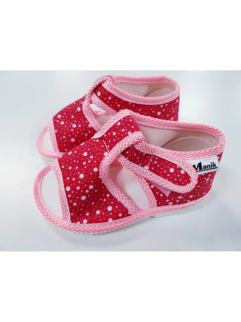 Detské papuče MANIK červené bodky