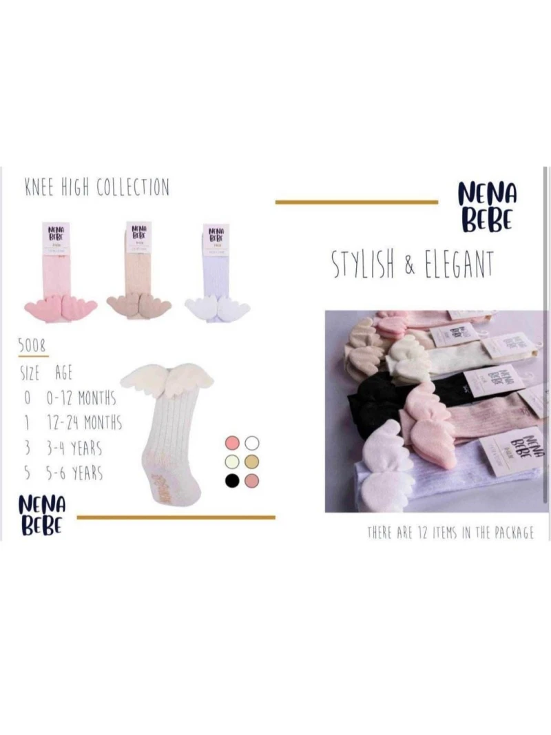 Dievčenské podkolienky s anjelskými krídlami