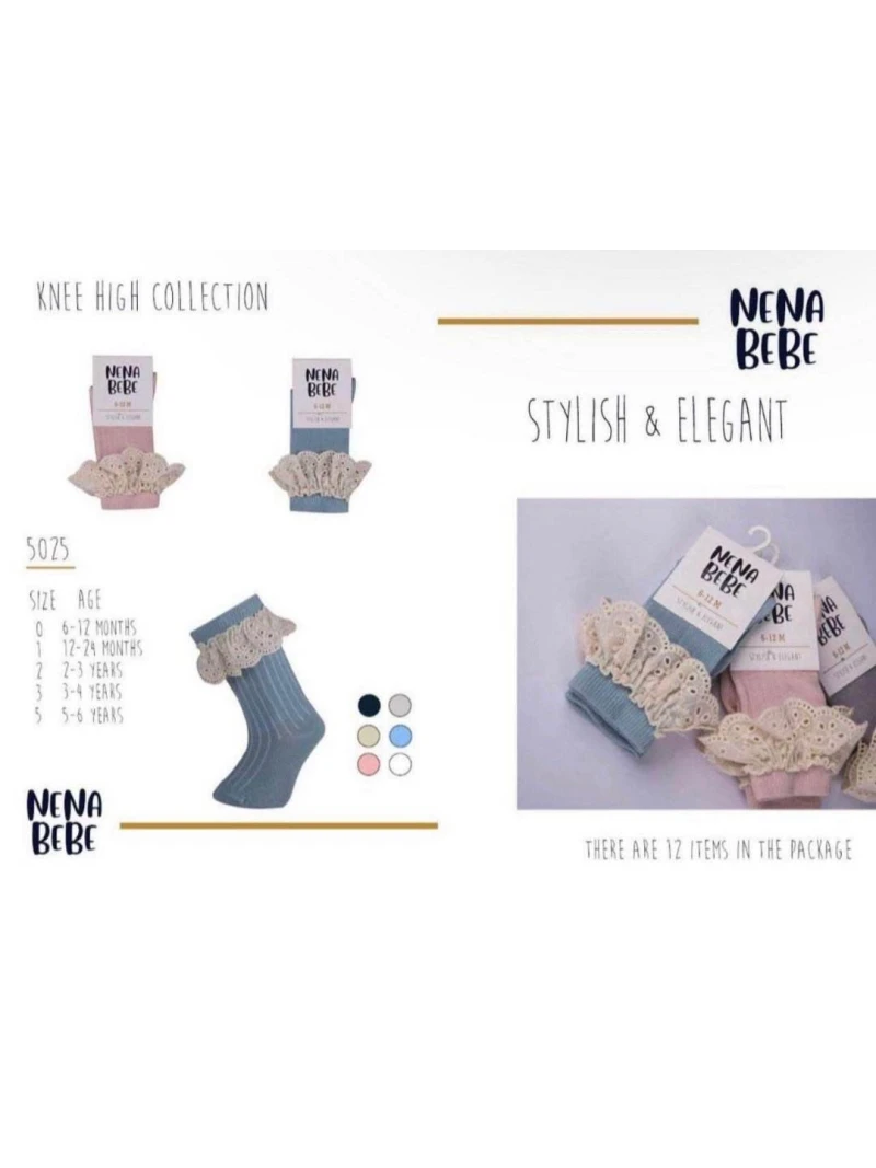 Dievčenské podkolienky s krajkou viac farieb