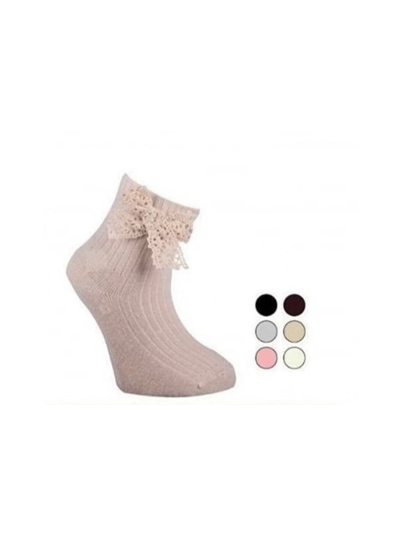 Dievčenské ponožky s mašľou viac farieb