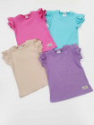 Dievčenské tričko s volánmi na rukávoch viac farieb