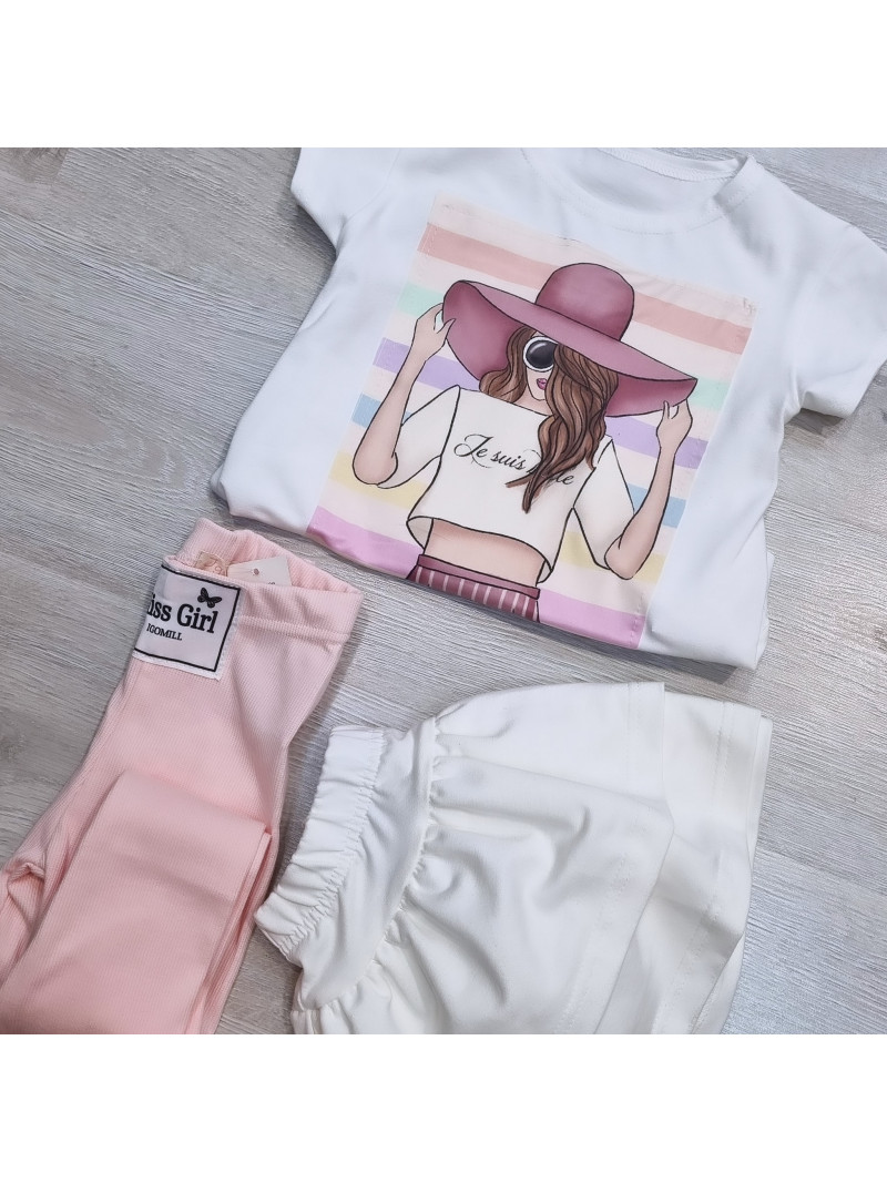 Dievčenské tričko s obrázkom dievčatka s klobúkom