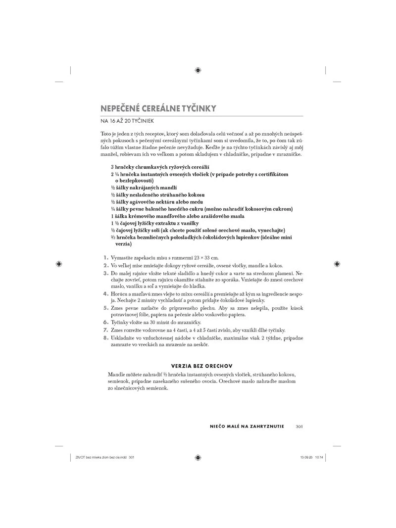 Kniha Život bez mlieka