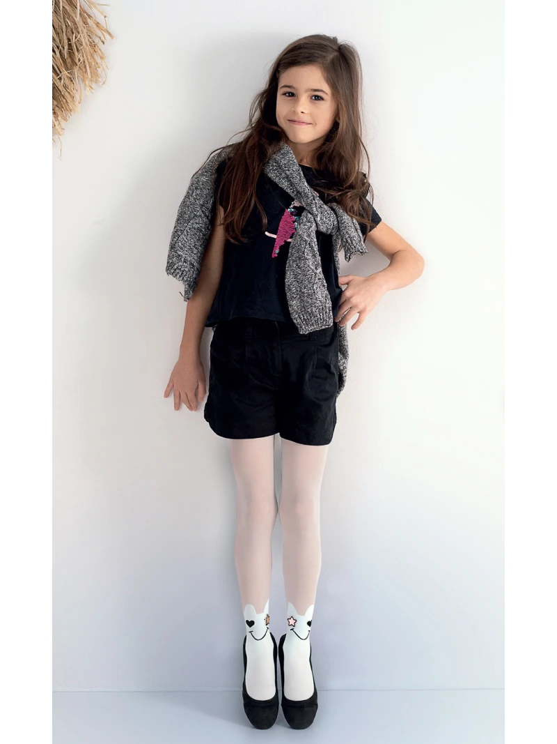 Dievčenské silonky MINY - BIANCO biela