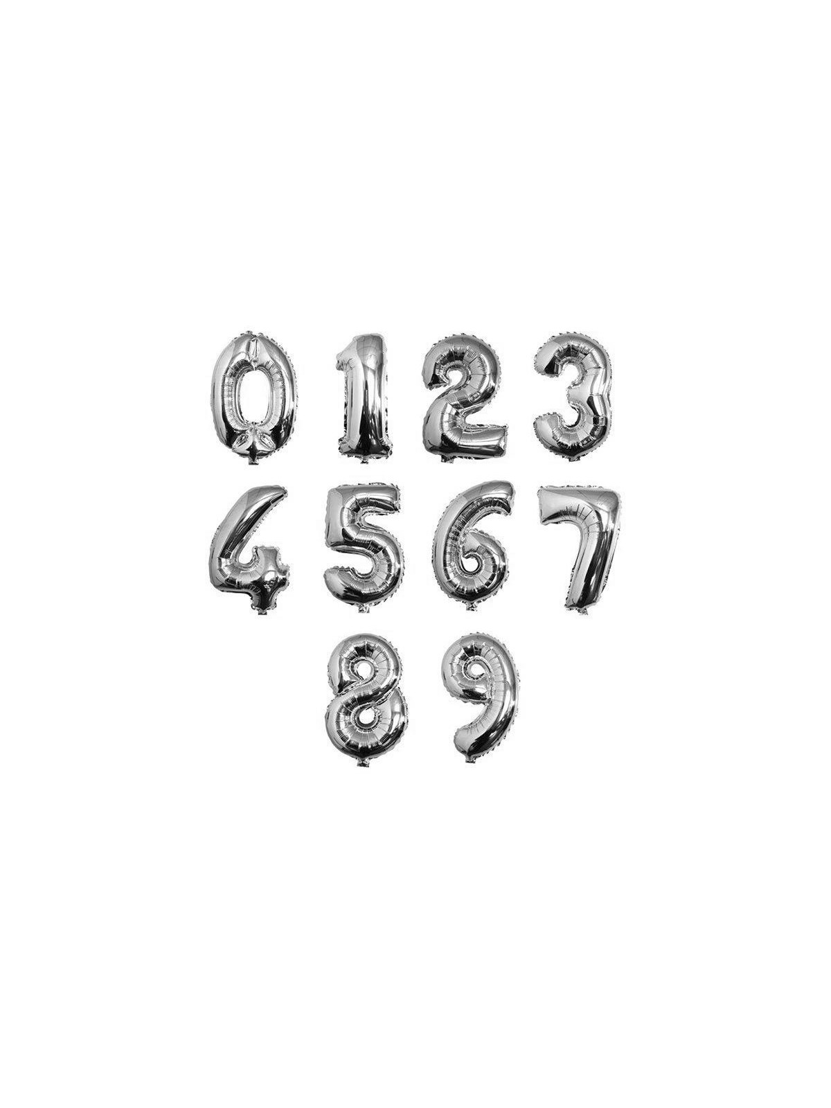 Fóliový strieborný MAXI balón - číslo (100cm)