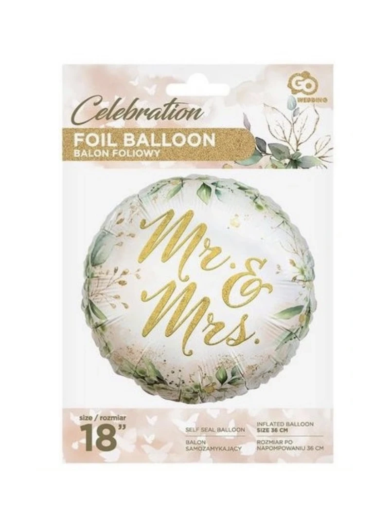 Fóliový svadobný balónik Mr. and Mrs.