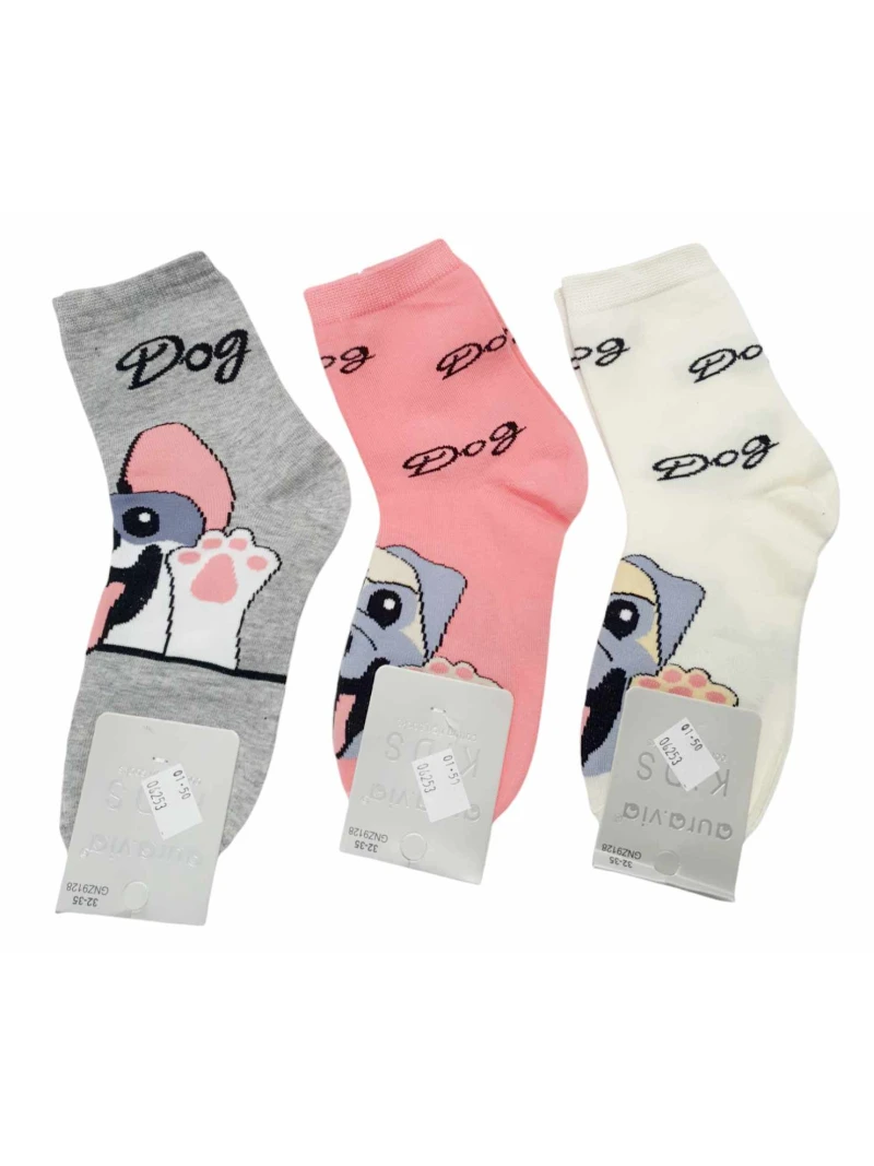 Dievčenské ponožky vzor psík