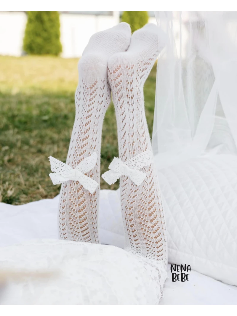 Nena Bebe dievčenské pančušky s mašľou viac farieb