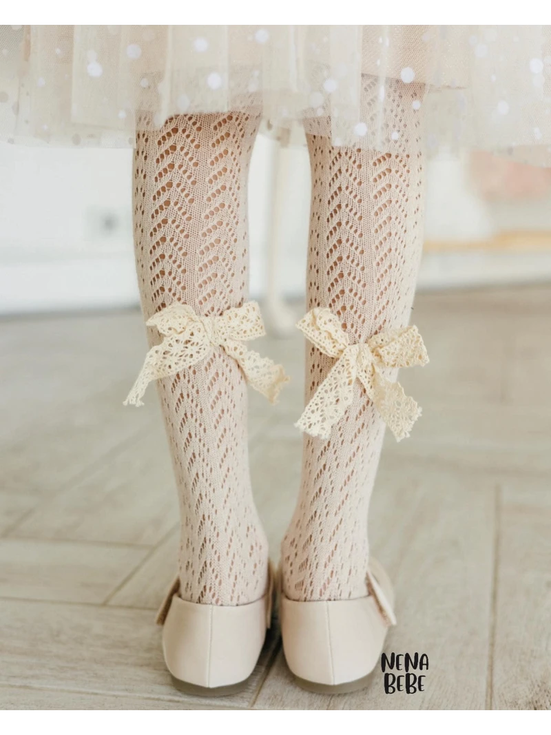 Nena Bebe dievčenské pančušky s mašľou viac farieb