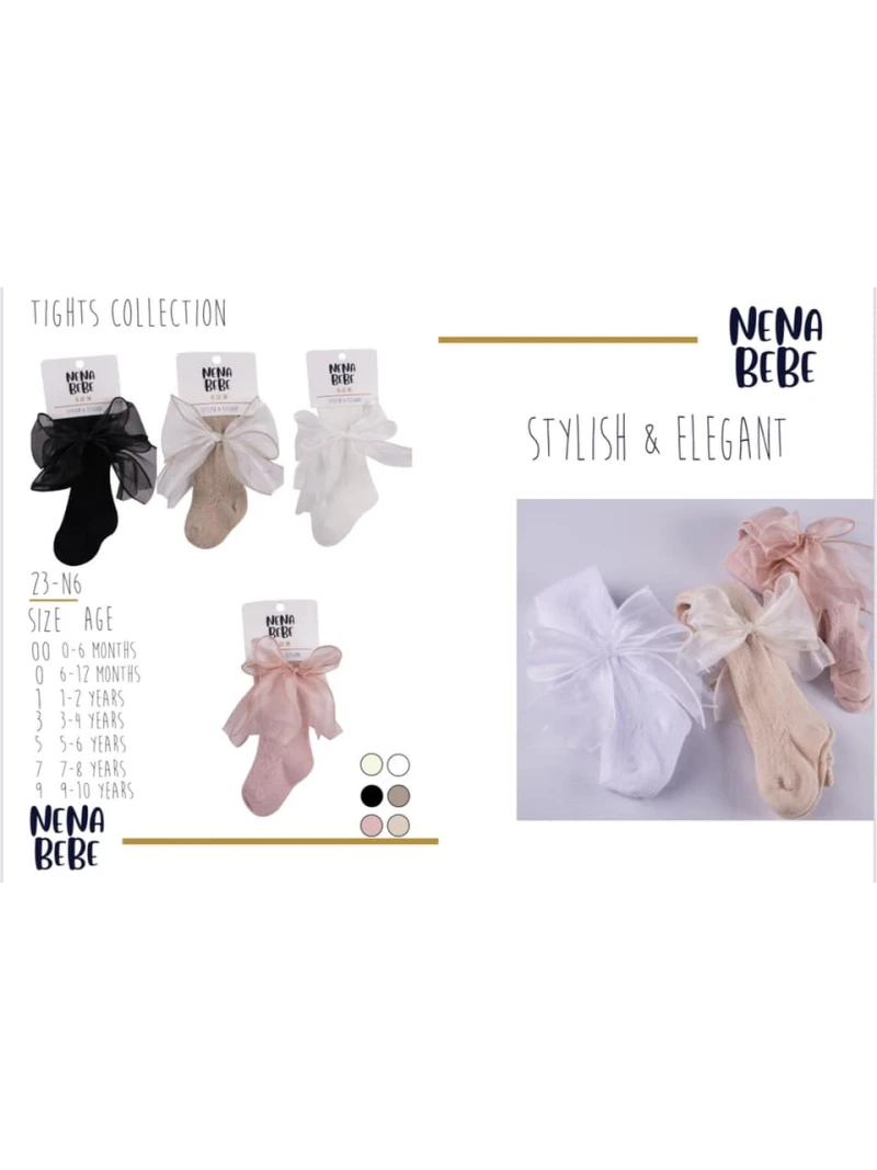 Nena Bebe dievčenské pančušky s mašľou viac farieb