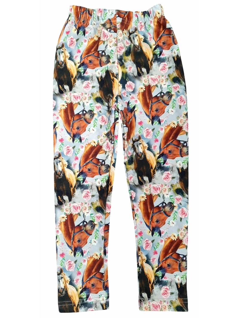 Dievčenské zateplené legíny Koníky