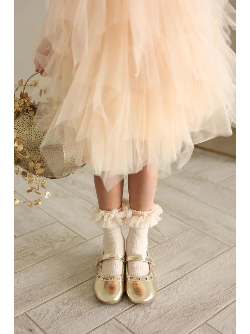 Ponožky s ozdobným tylom viac farieb