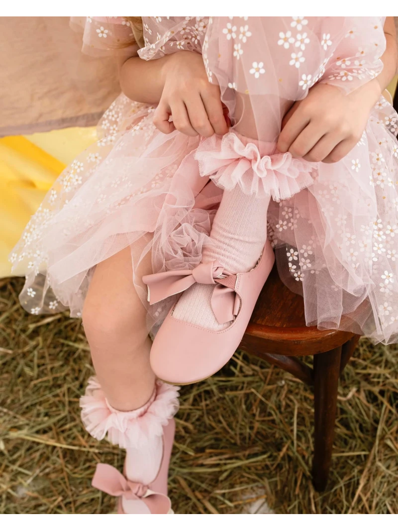 Ponožky s ozdobným tylom viac farieb