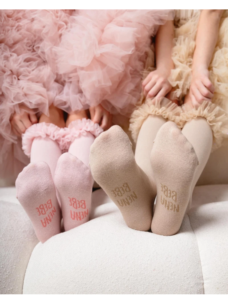 Ponožky s ozdobným tylom viac farieb