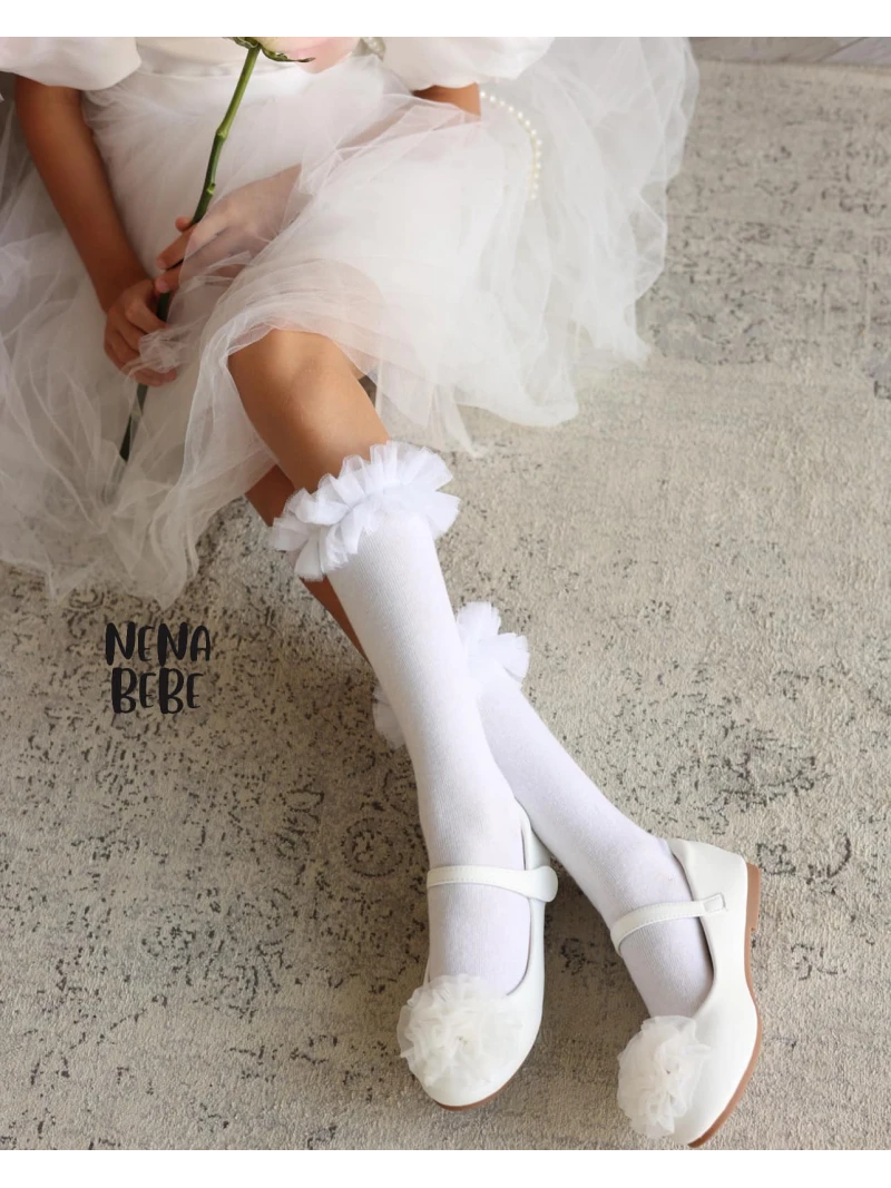 Podkolienky s ozdobným tylom viac farieb