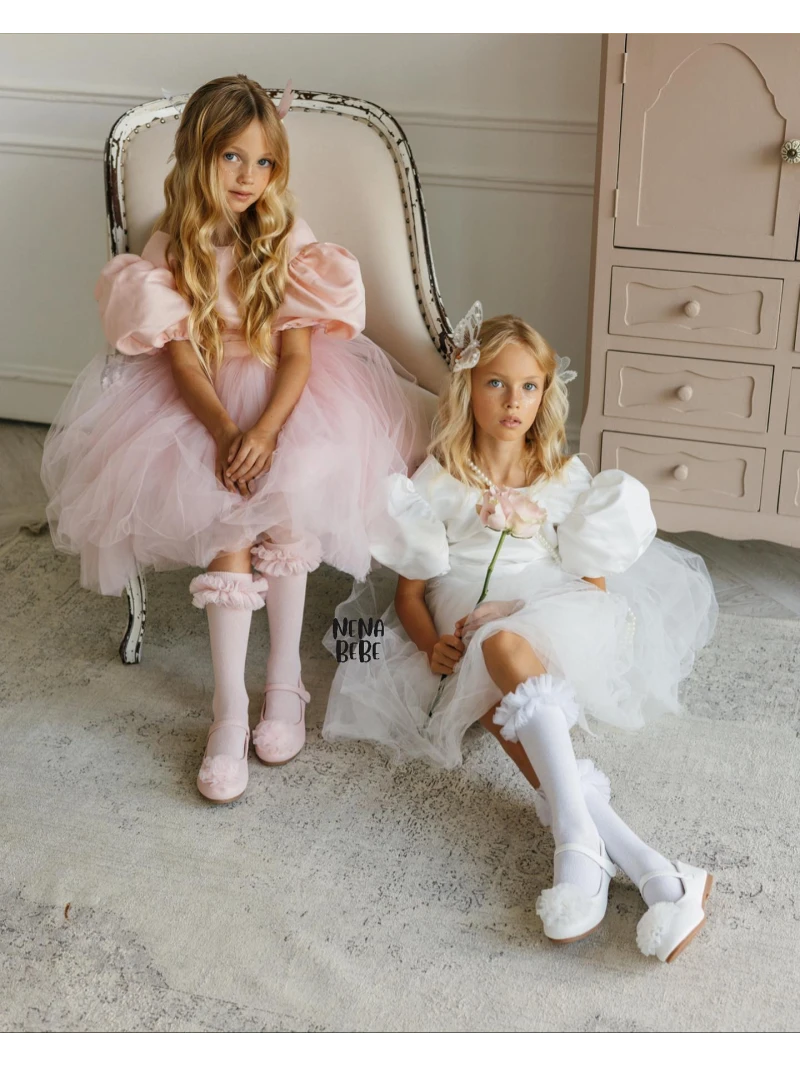 Podkolienky s ozdobným tylom viac farieb