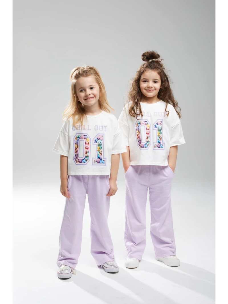 Dievčenské tepláky širokého strihu