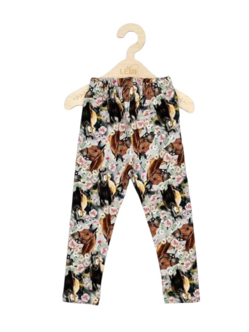 Dievčenské zateplené legíny Koníky