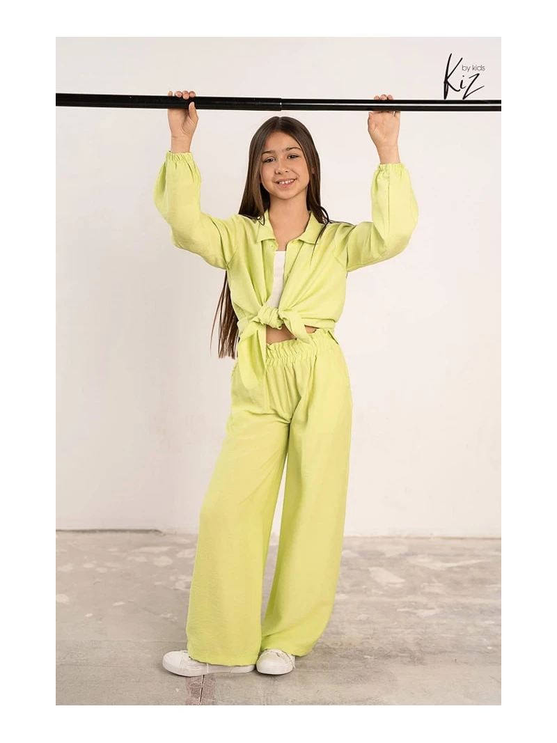 Dievčenské ľahké letné nohavice