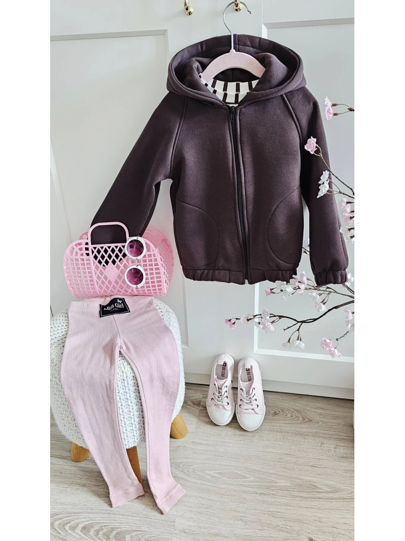 Dievčenská zateplená mikina na zips