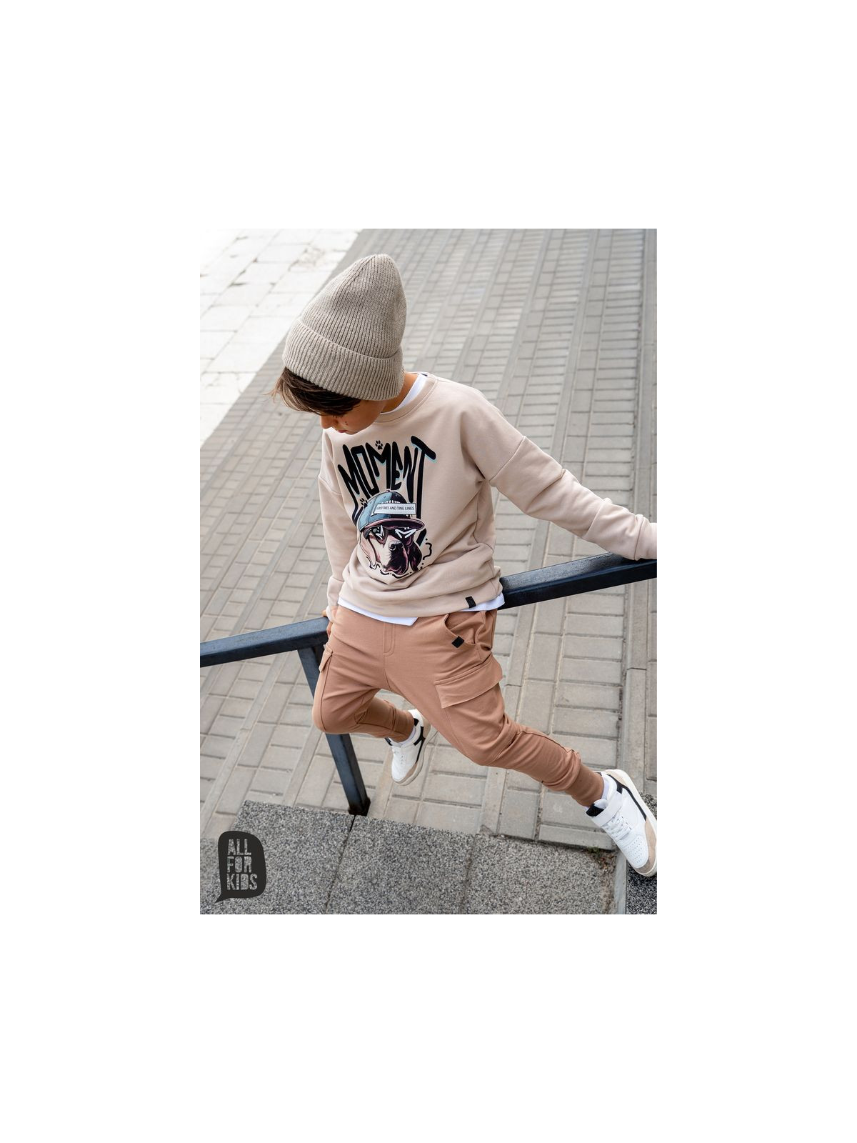 Chlapčenská mikina s potlačou psíka All for kids