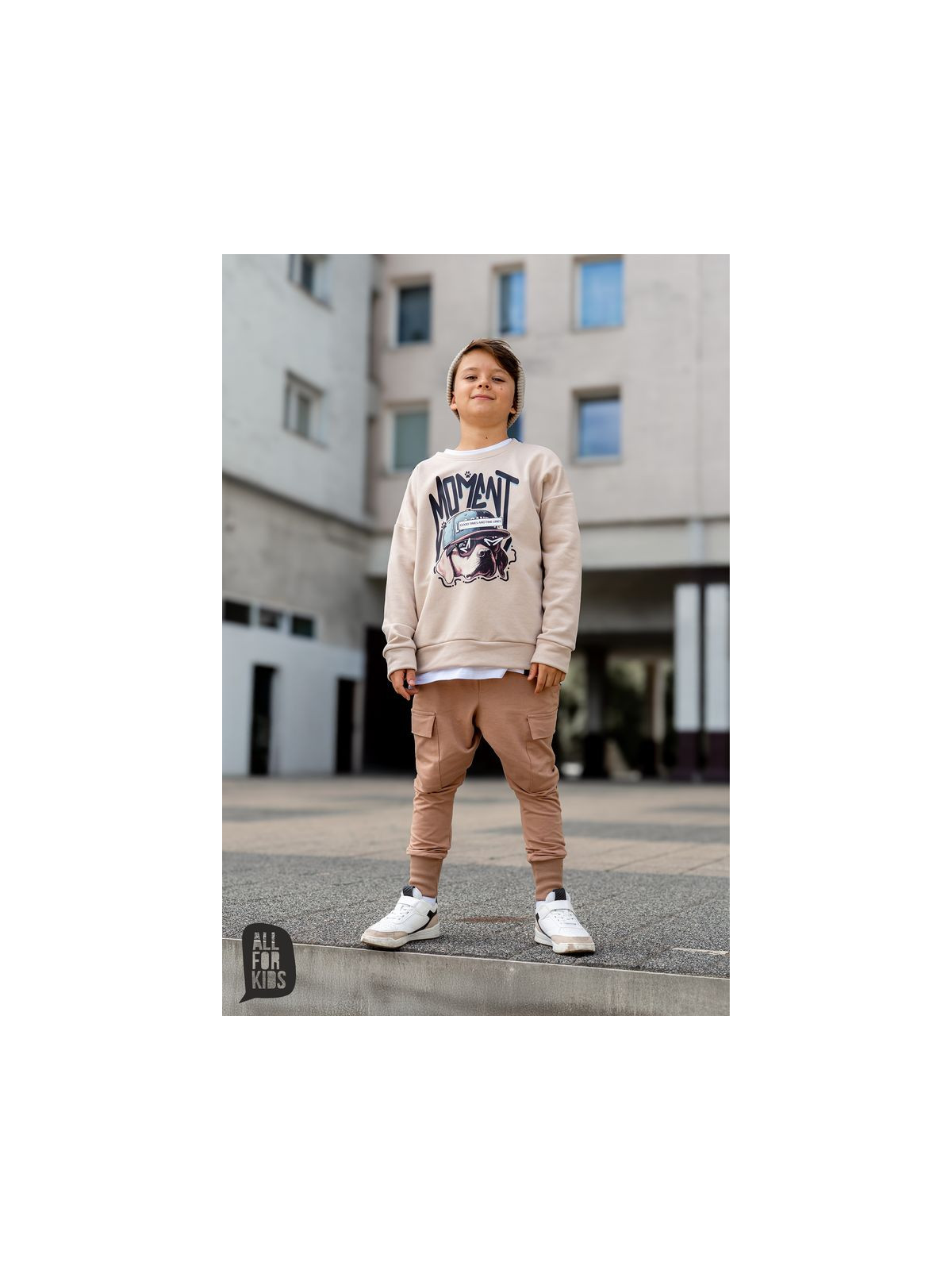 Chlapčenská mikina s potlačou psíka All for kids