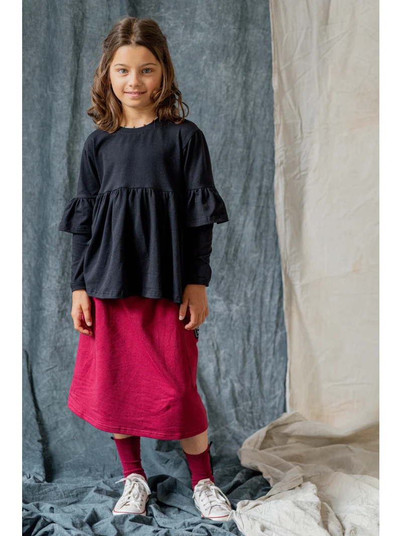 Dievčenské tričko s volánmi Nunu 2 farby