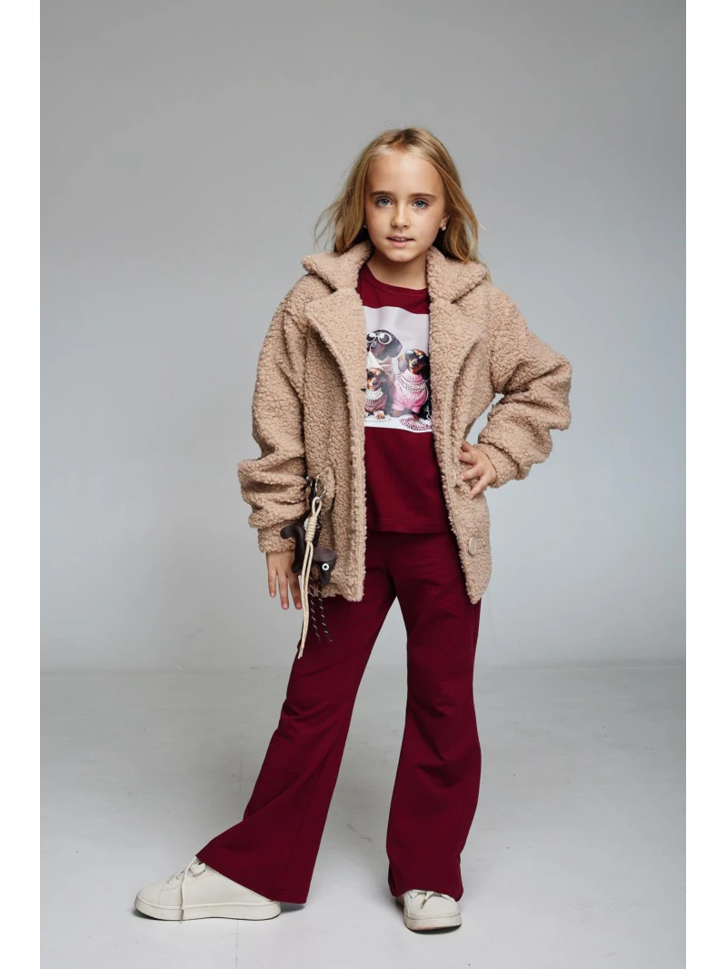 Dievčenský teddy kabát s príveskom