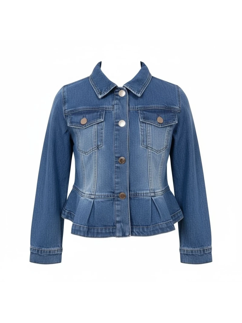 Dievčenská rifľová bunda s volánmi