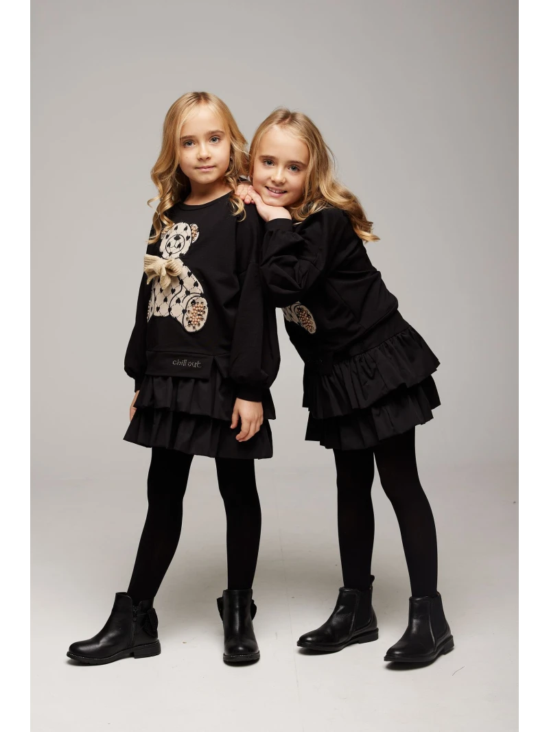 Dievčenský komplet-mikina a šaty Macko