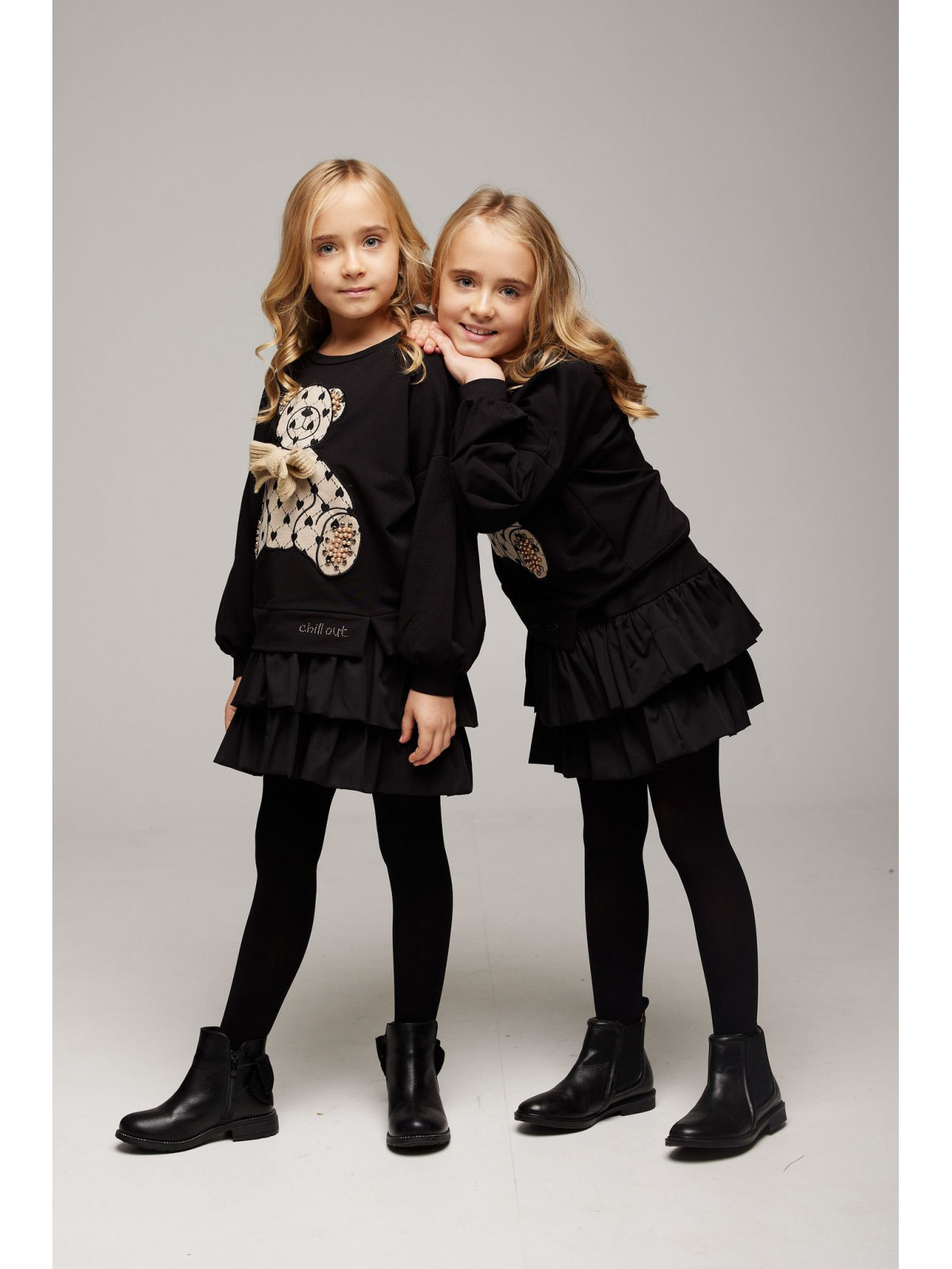 Dievčenský komplet-mikina a šaty Macko