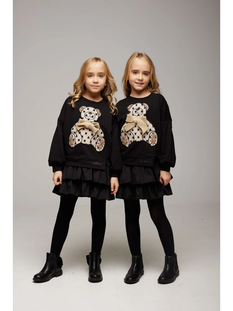 Dievčenský komplet-mikina a šaty Macko