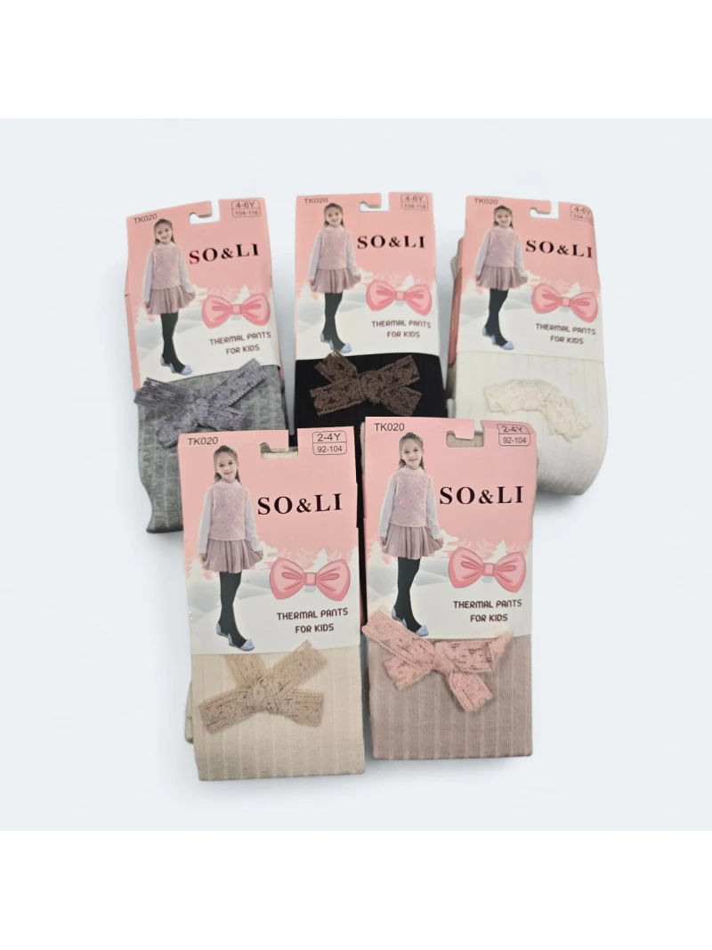 Dievčenské pančuchy s mašľami viac farieb