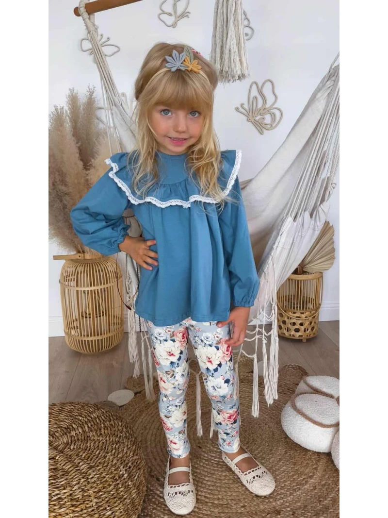 Dievčenské legíny kvetinové