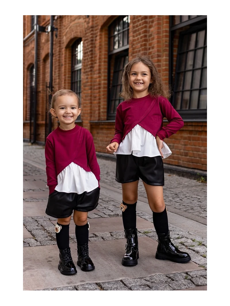 Dievčenská mikina s košeľou 3 farby