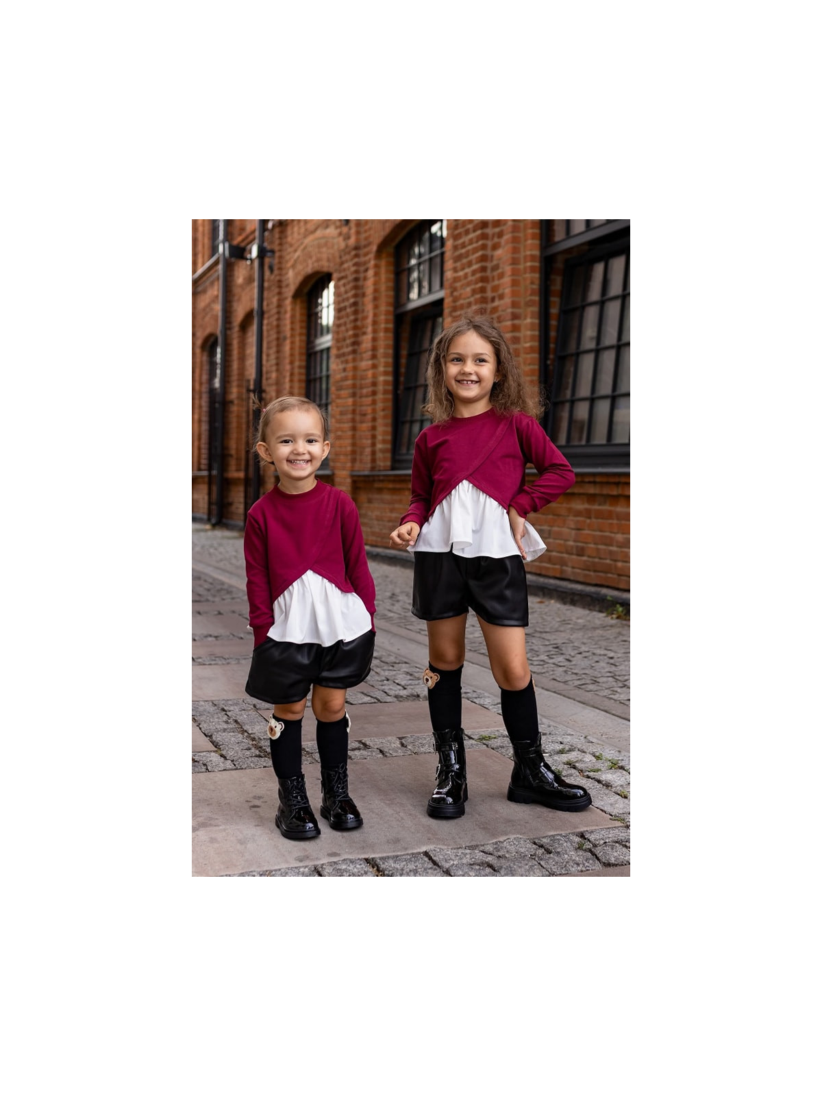 Dievčenské koženkové kraťasy 2 farby