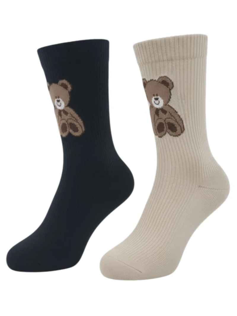 Detské ponožky vysoké s Mackom 2 farby