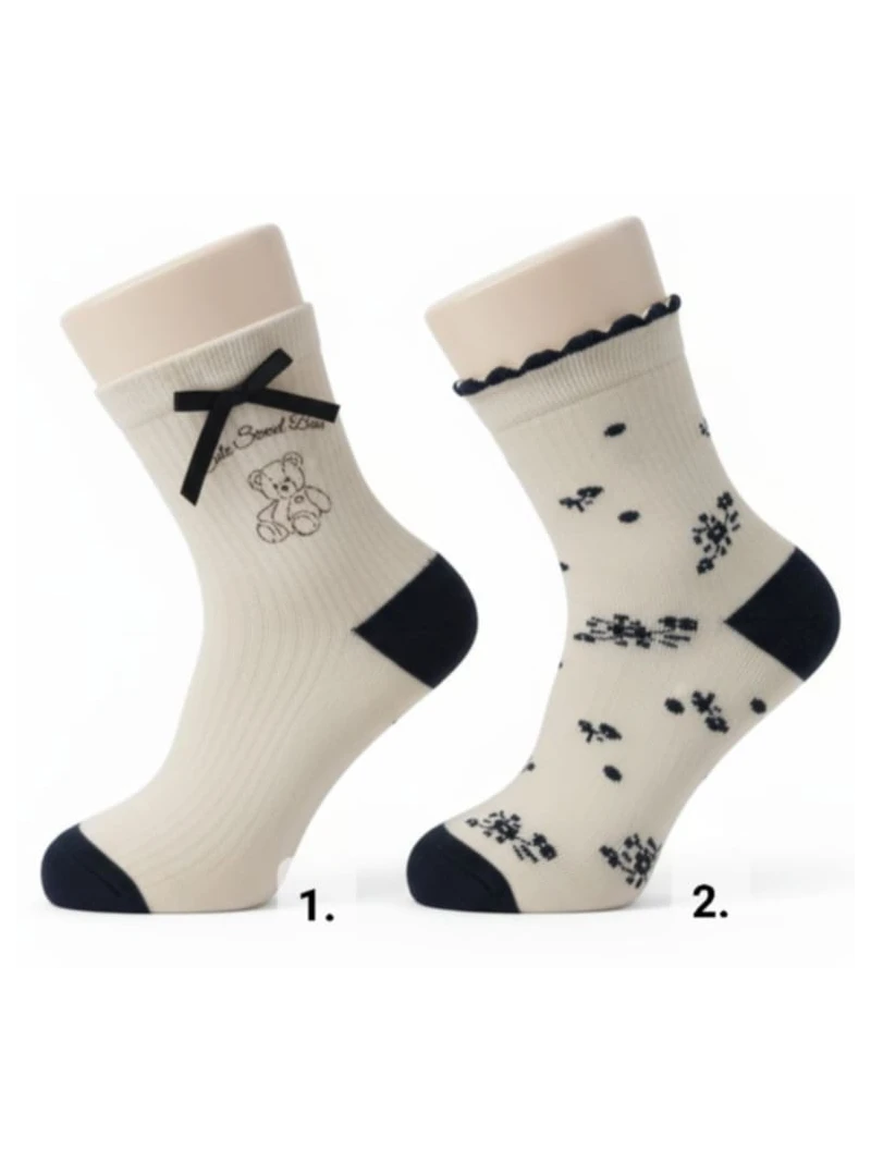 Dievčenské ponožky 2 vzory