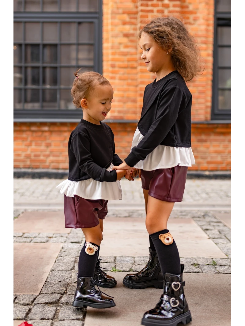 Dievčenské koženkové kraťasy 2 farby