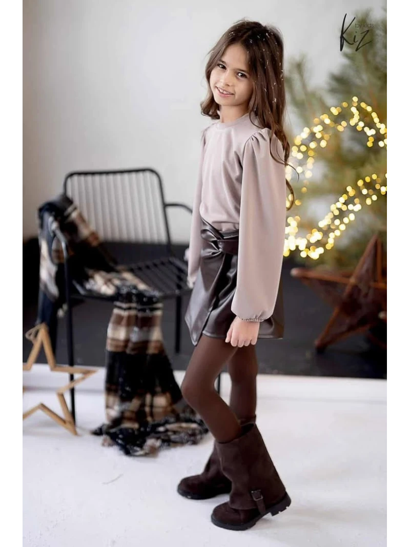 Dievčenské tričko s balónovými rukávmi 2 farby KIZ