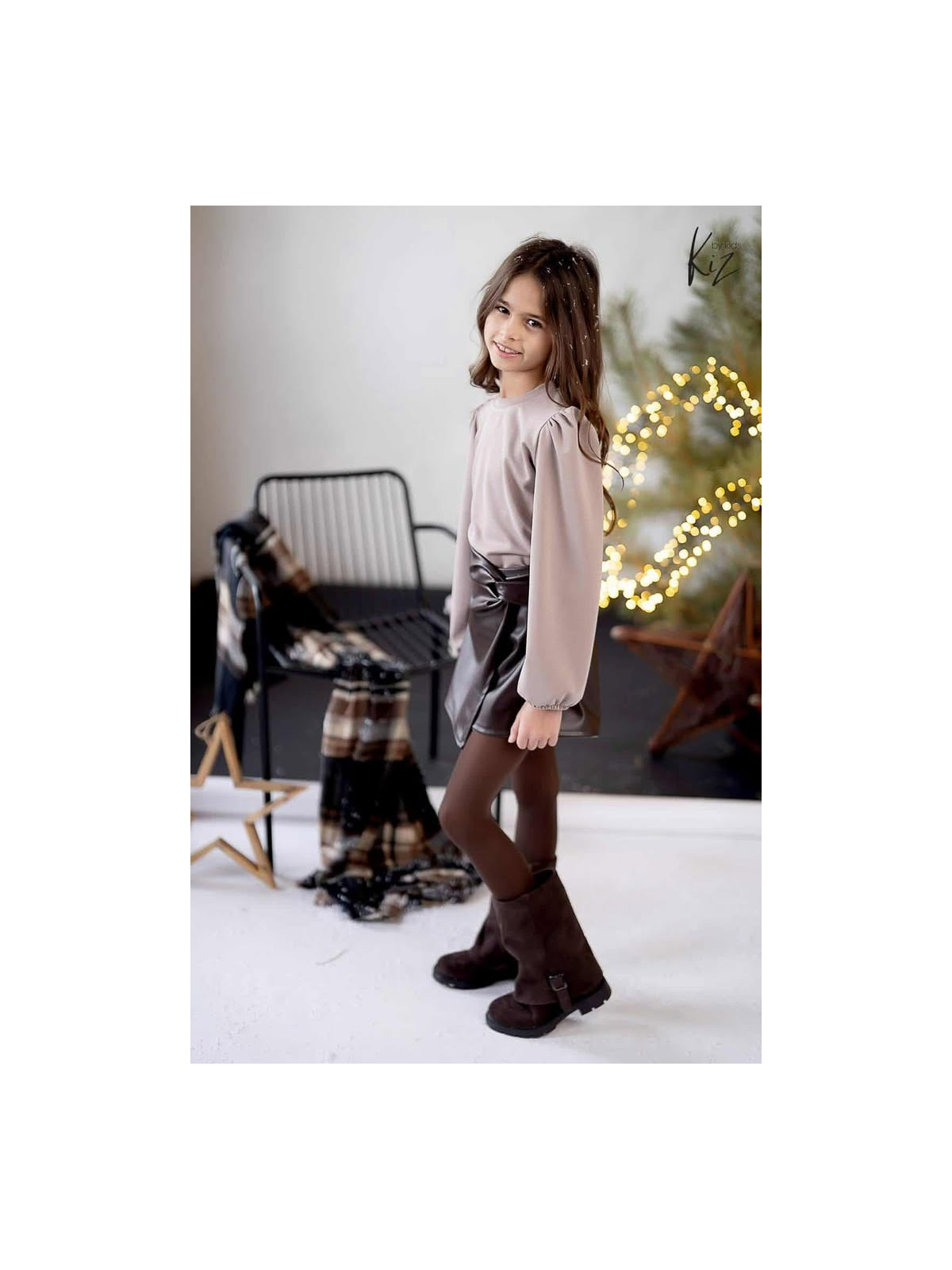 Dievčenské tričko s balónovými rukávmi 2 farby KIZ