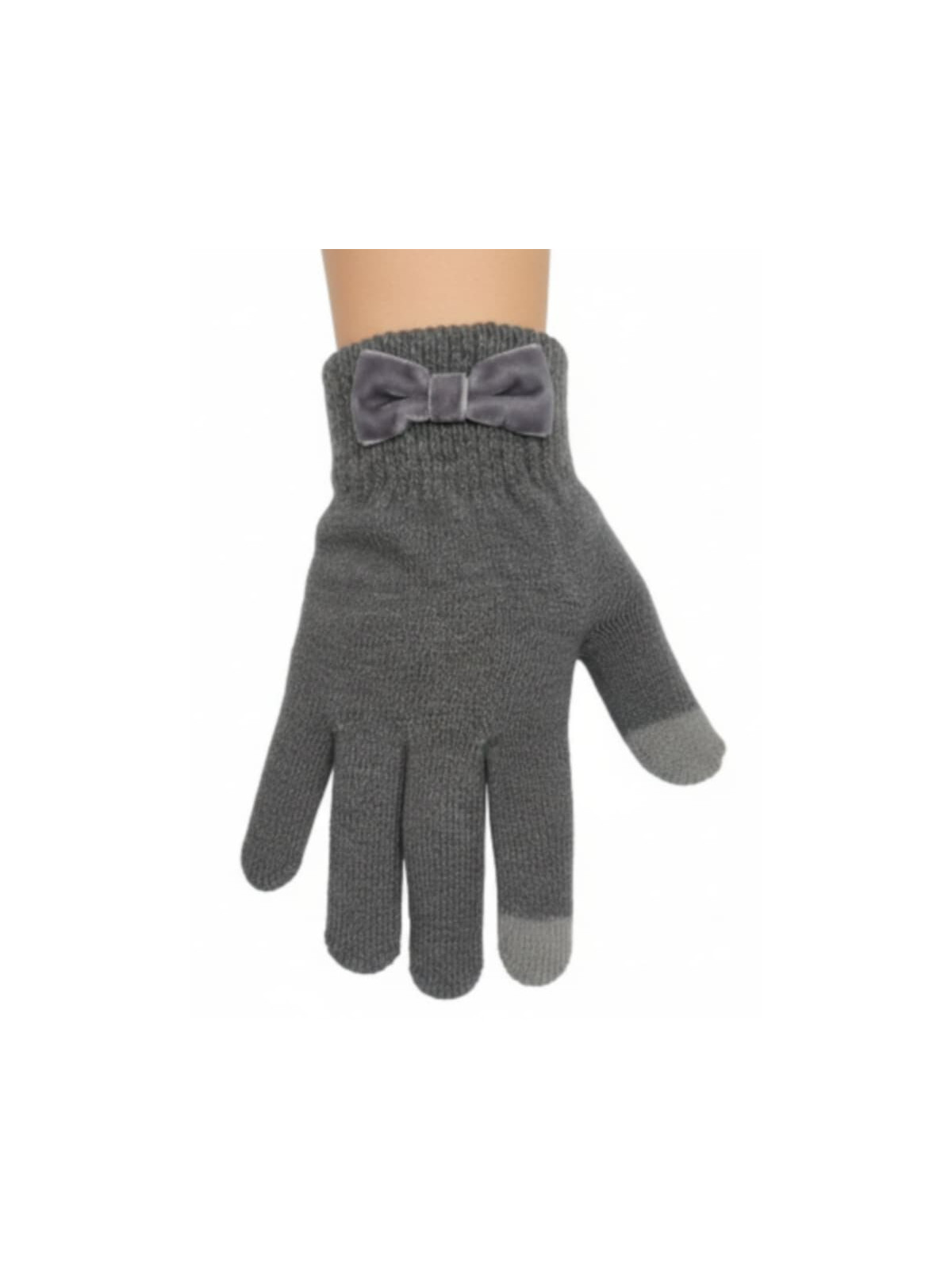 Dievčenské zimné rukavice s mašľou 2 farby