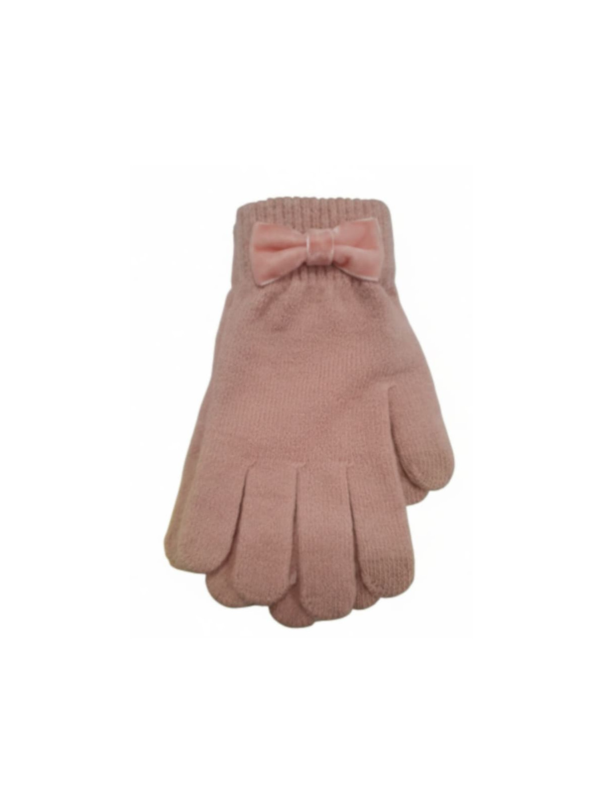 Dievčenské zimné rukavice s mašľou 2 farby