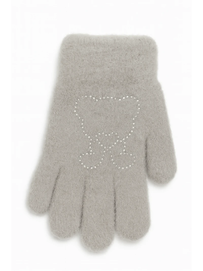 Dievčenské zimné rukavice so zirkónmi