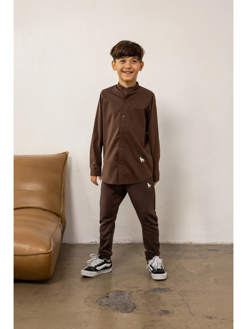 Chlapčenská košeľa Mashmnie hnedá