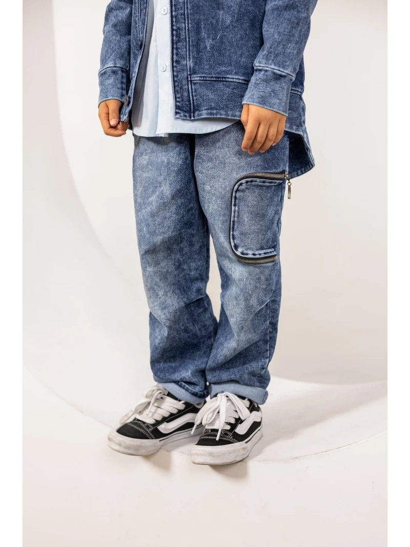 Chlapčenské rifle s vreckom na zips Mashmnie