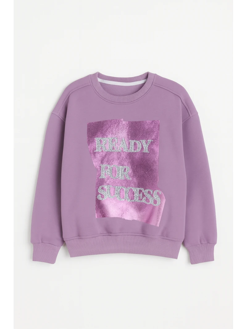 Dievčenská mikina zateplená s potlačou 2 farby