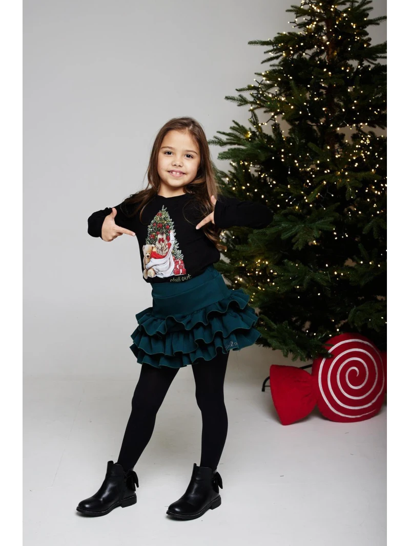 Dievčenské vianočné tričko so zirkónmi