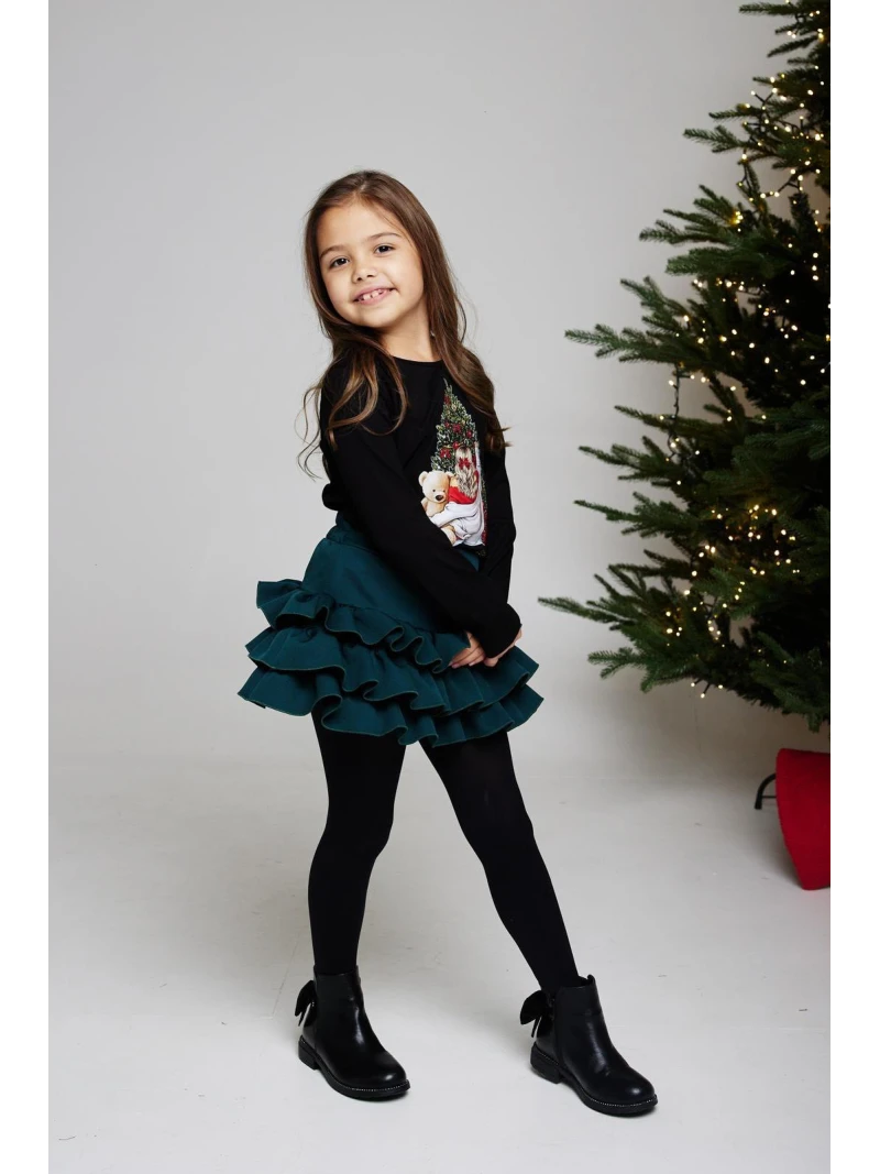 Dievčenské vianočné tričko so zirkónmi