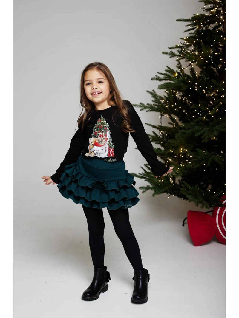 Dievčenské vianočné tričko so zirkónmi